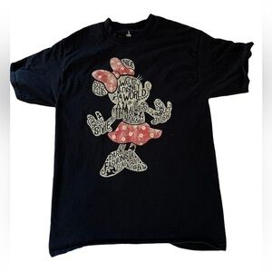 Disney Parks Minnie Mouse Black Print T Shirt Size Medium / Large
